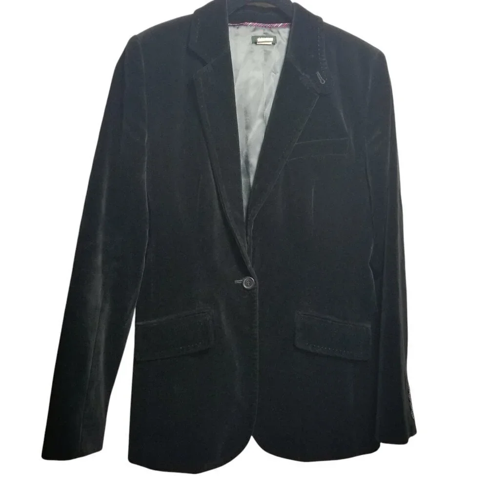 J. Crew Ludlow Men's Black Velvet Blazer Sz T8/ 38S